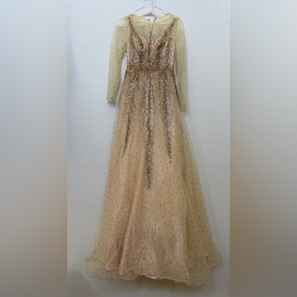 Elegant Gold Evening Gown